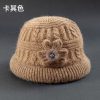 花朵盆帽--卡其