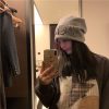秋冬帽子女日系针织帽显脸小毛线帽网红字母冷帽加绒包头帽堆堆帽