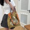 网红同款夏季日系Ball Chain刺绣购物袋女时尚小众大容量单肩包潮