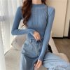 春秋冬长袖毛衣女内搭修身打底衫半高领百搭韩版针织衫女装上衣
