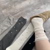 芷己25春夏新款钉珠堆堆女袜超薄透气夏季中筒袜时尚百搭轻奢风