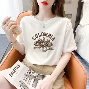 O1CN019ZN1GQ1tMkxSSFTYy_2217262085888-0-cib 纯棉夏季宽松大码女装短袖t恤 韩版新款圆领纯棉女上衣半袖衫批发