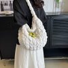 跨境云朵褶皱大包包韩版时尚大容量泡泡托特包休闲单肩斜挎饺子包