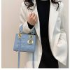 2024春季戴妃绣线包包女新款小香风百搭菱格链条包单肩手提斜挎包