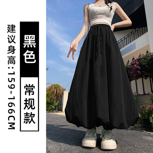 白色花苞半身裙女夏季宽松伞新款高腰显瘦字裙半裙中长款蓬蓬裙