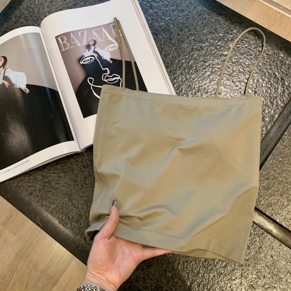 纯色美背抹胸吊带背心女一体固定胸垫内穿外搭吊带裹胸打底背心女