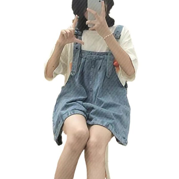 牛仔背带短裤女百搭2025春夏新款韩版阔腿裤薄款宽松显瘦短裤休闲