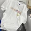 2024夏季新款短袖T恤女印花笑脸宽松半袖百搭圆领休闲情侣上衣女