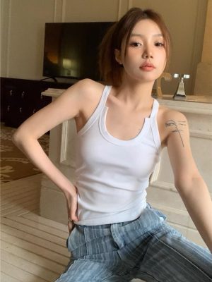 设计感内搭小吊带背心女夏季白色外穿辣妹修身显瘦无袖打底上衣潮