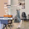 开叉复古牛仔半身裙女2025年春装新款高腰显瘦a字裙中长款包臀裙