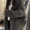 韩版时尚软糯毛衣女外套2023秋冬新款宽松慵懒风毛绒温柔针织开衫
