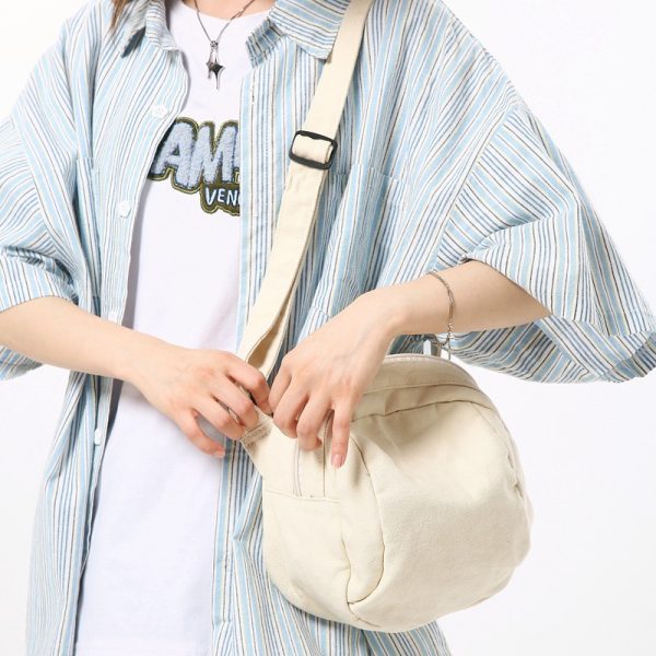 新款原宿风ins少女水洗帆布包时尚街头单肩斜挎小包包休闲贝壳包