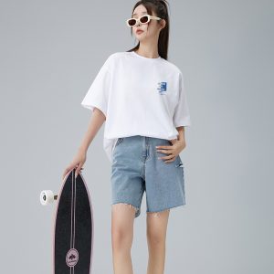 O1CN01kobQEq1LwIkll1Ahb_2216006131363-0-cib 夏季白色纯棉落肩女t恤短袖韩版圆领宽松半袖胖mm显瘦大码女装