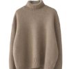 慵懒风高领针织毛衣女秋冬软糯纯色宽松内搭舒适韩系女式气质毛衣