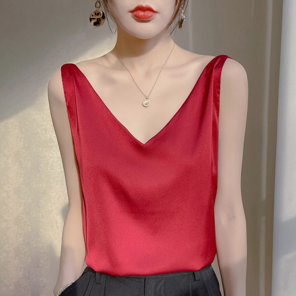 2024夏季大码服饰吊带打底内搭上衣辣妹外穿白色真丝吊带背心女夏
